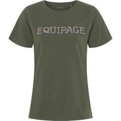 Koszulka damska Equipage Melina. Zielone bluzki damskie EQUIPAGE, bez wzorów, sportowe, bez kołnierzyka, bez ramiączek. Za 214.00 zł.