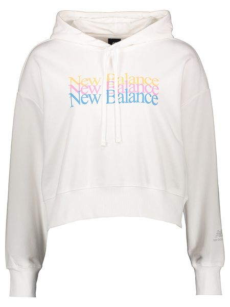 New Balance Bluza "Essentials Celebrate" w kolorze białym rozmiar: XL. Białe bluzy z kapturem damskie New Balance, xl. Za 170.07 zł.