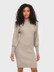 ONLY Sukienka dzianinowa Katia 15232502 Beżowy Slim Fit. Brązowe sukienki damskie Only, xl, bez wzorów, z dzianiny, bez kołnierzyka, bez ramiączek. Za 119.99 zł.