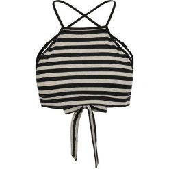 Damski crop top Urban Classic Triangle. Czarne topy damskie Urban Classics, bez wzorów, bez kołnierzyka. W wyprzedaży za 39.00 zł.