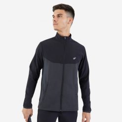 Kurtka do tenisa męska Artengo Essential. Czarne kurtki męskie KUIKMA, l, bez wzorów, z meshu, eleganckie, bez kaptura. Za 119.99 zł.