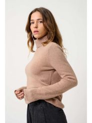 AUTHENTIC CASHMERE Kaszmirowy golf "Linda" w kolorze beżowym rozmiar: L. Brązowe golfy damskie AUTHENTIC CASHMERE, l, bez wzorów, z kaszmiru, bez ramiączek. Za 525.86 zł.