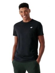 Koszulka męska 4F - bawełniany T-shirt, regular fit. Niebieskie t-shirty męskie 4f, m, bez wzorów, z bawełny, bez kołnierzyka. Za 59.99 zł.