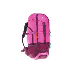 Plecak trekkingowy Forclaz 50 l. Fioletowe plecaki damskie QUECHUA, bez wzorów, z materiału. Za 129.99 zł.