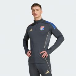 Bluza Olympique Lyonnais Tiro 25 Competition Training. Brązowe bluzy bez kaptura męskie Adidas, bez wzorów, sportowe, bez kołnierzyka, bez ramiączek. Za 329.00 zł.
