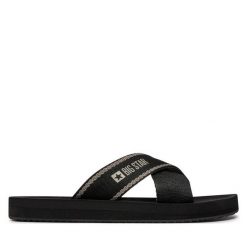 Klapki Big Star Shoes. Czarne klapki damskie BIG STAR SHOES, bez wzorów, bez obcasa. Za 49.99 zł.