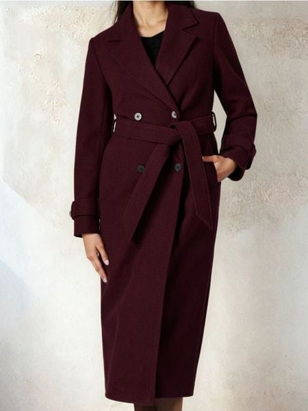 Płaszcz dwurzędowy - czerwony. Czerwone płaszcze damskie Sinsay, l, bez wzorów. Za 139.99 zł.