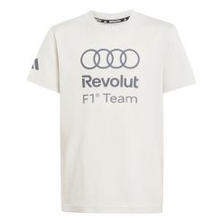 Koszulka Z Grafiką Audi Revolut F1 Team Dna. Białe bluzki damskie Adidas, bez wzorów, z dzianiny, bez kołnierzyka. Za 129.00 zł.