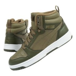 Buty sportowe Puma Rebound V6 394685 02 zielone. Zielone buty sportowe na co dzień damskie bez wzorów, z polaru. Za 365.58 zł.