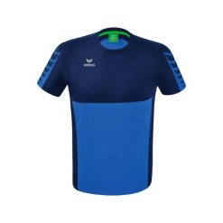 Koszulka Erima Six Wings niebieska junior. Niebieskie bluzki damskie Erima, bez wzorów, z materiału, klasyczne, bez kołnierzyka, bez ramiączek. Za 234.99 zł.