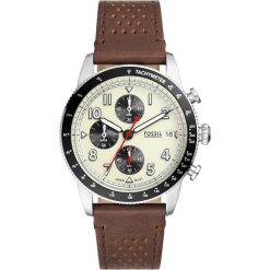Fossil Mężczyźni zegarek Fossil Sport Tourer - stal nierdzewna i skóra Zegarki męskie 1 ct Męskie. Brązowe zegarki męskie Fossil, szklane. Za 898.99 zł.