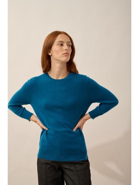 Just Cashmere Kaszmirowy sweter "Janice" w kolorze niebieskim rozmiar: M. Niebieskie swetry klasyczne damskie Just Cashmere, m, z kaszmiru, bez kołnierzyka. Za 294.28 zł.