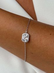 DI GIORGIO Srebrna bransoletka z cyrkoniami rozmiar: onesize. Szare bransoletki damskie DI GIORGIO, srebrne. Za 122.09 zł.