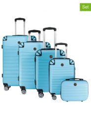 Geographical Norway 5-częściowy zestaw "Shock" w kolorze błękitnym rozmiar: onesize. Niebieskie walizki Geographical Norway, bez wzorów, z materiału. Za 543.99 zł.
