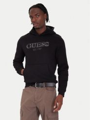 Guess Bluza M5BQ36 K9Z21 Czarny Regular Fit. Czarne bluzy bez kaptura męskie Guess, m, z syntetyku. Za 399.99 zł.