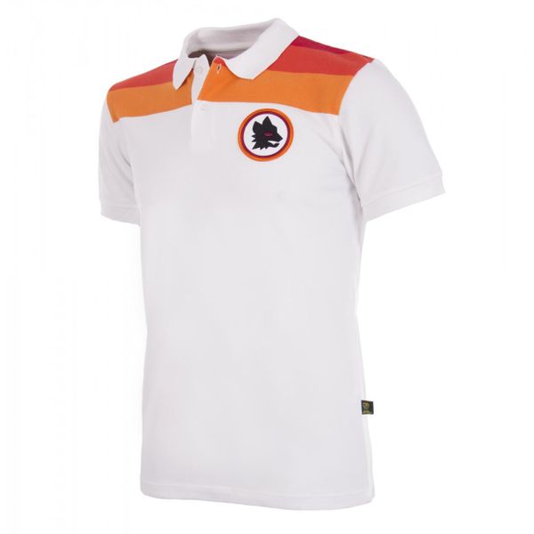Koszulka Polo dla dorosłych - AS Roma Goście - Biały. Białe koszulki polo męskie COPA FOOTBALL, s, z bawełny, bez ramiączek, do piłki nożnej. Za 296.68 zł.