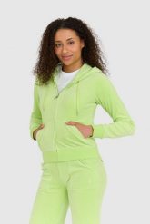 JUICY COUTURE Klasyczna welurowa bluza dresowa robertson. Brązowe bluzy bez kaptura damskie Juicy Couture, s, z dresówki. W wyprzedaży za 299.99 zł.