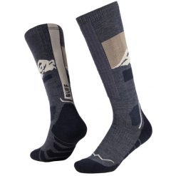 Skarpetki sportowe dla dorosłych Merino Heavyweight Over The Calf Socks. Niebieskie skarpetki damskie Buff, bez wzorów, z elastanu. Za 159.99 zł.
