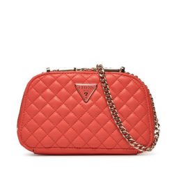 Torebka Guess. Pomarańczowe torebki klasyczne damskie Guess, z aplikacjami, wizytowe, bez kołnierzyka, bez ramiączek. Za 299.99 zł.