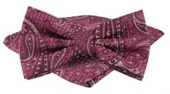 Mucha Męska w Zestawie z Poszetką - Alties - Fuksja w Paisley. Czerwone krawaty i muchy męskie Alties, bez wzorów, eleganckie. Za 65.00 zł.