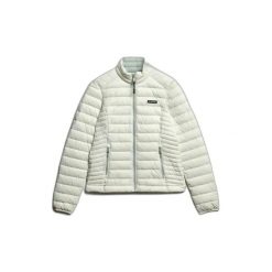 Damska kurtka puchowa Superdry. Białe kurtki damskie Superdry., bez wzorów, z puchu, bez kaptura. W wyprzedaży za 441.35 zł.