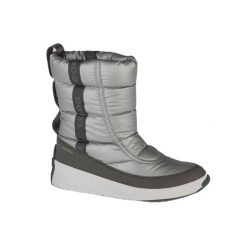 Śniegowce turystyczne damskie Sorel Out N About Puffy Mid. Szare obuwie trekkingowe damskie Sorel, z materiału. Za 568.00 zł.