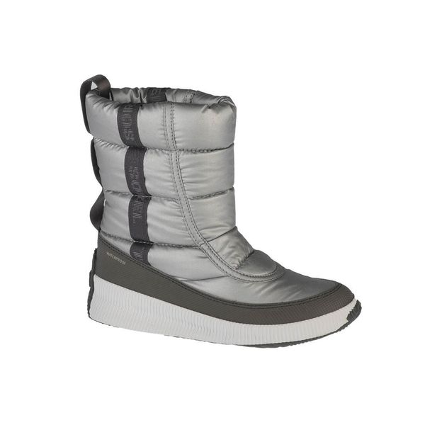 Śniegowce turystyczne damskie Sorel Out N About Puffy Mid. Szare obuwie trekkingowe damskie Sorel, z materiału. Za 568.00 zł.