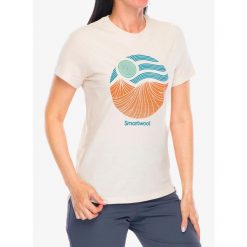 Koszulka z nadrukiem damska Smartwool Horizon View Graphic Short Sleeve. Brązowe bluzki sportowe damskie Smartwool, bez wzorów, bez ramiączek. Za 240.99 zł.