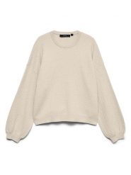 Vero Moda Sweter w kolorze kremowym rozmiar: XS. Brązowe swetry klasyczne damskie Vero Moda, xs, bez kołnierzyka. Za 124.95 zł.