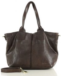Shopperka skórzana MARCO MAZZINI ciemny brąz vs115c. Shopper bag damskie bez wzorów, ze skóry, duże, bez dodatków. Za 365.75 zł.