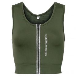 Koszulka damska croptop Equestrian Queen Adeline 24SS. Zielone t-shirty damskie EQUESTRIAN QUEEN, s, bez wzorów, bez kołnierzyka. Za 158.99 zł.