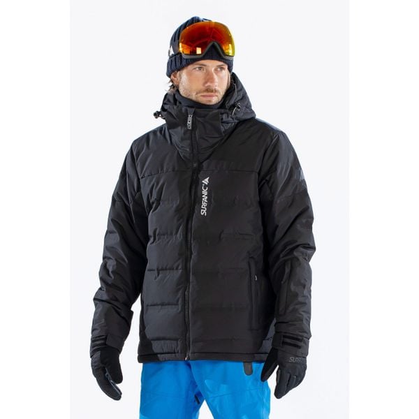 Kurtka Męska Zimowa Snowboard Naturalny Puch SURFANIC Celcius Czarna. Czarne kurtki męskie Surfanic, na zimę, m, bez wzorów, z puchu, sportowe, bez kaptura. Za 1,499.99 zł.