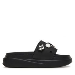 Klapki KARL LAGERFELD. Czarne klapki damskie Karl Lagerfeld, bez wzorów, bez obcasa. Za 505.99 zł.