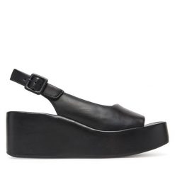 Sandały HÖGL. Czarne sandały damskie HÖGL, bez wzorów, bez obcasa, na koturnie. Za 519.99 zł.