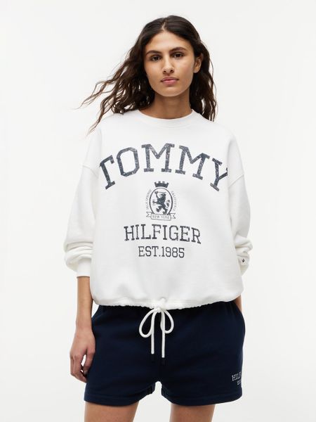 Tommy Hilfiger Bluza Kobiety Bawełna (100%) biały|wielokolorowy, XS. Białe bluzy bez kaptura damskie Tommy Hilfiger, xs, z bawełny. Za 649.95 zł.