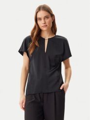 Calvin Klein Bluzka K20K208191 Czarny Regular Fit. Czarne bluzki damskie CALVIN KLEIN, bez wzorów, z wiskozy, bez ramiączek. Za 229.99 zł.