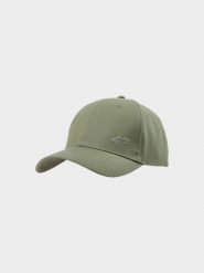 4F Czapka z daszkiem strapback uniseks - oliwkowa/khaki S/M. Brązowe czapki z daszkiem damskie 4f, bez wzorów, z bawełny. W wyprzedaży za 29.99 zł.
