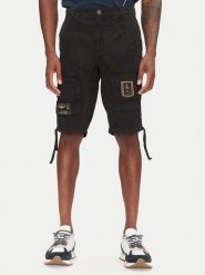 Aeronautica Militare Szorty materiałowe 251BE041CT1122 Czarny Regular Fit. Czarne szorty męskie AERONAUTICA MILITARE, bez wzorów, z bawełny. Za 779.99 zł.