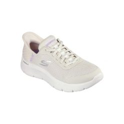 Buty SKECHERS GO WALK FLEX GRAND ENTRY Beżowy. Białe buty sportowe na co dzień damskie Skechers, bez wzorów, trekkingowe, Skechers Sport. Za 299.99 zł.
