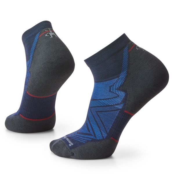 Skarpety Biegowe Męskie Smartwool Run Targeted Cushion Ankle Socks. Niebieskie skarpetki męskie Smartwool, bez wzorów, z wełny. Za 97.65 zł.