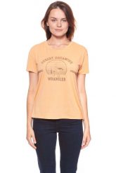 WRANGLER T SHIRT DAMSKI DRAPE TEE APRICOT NECTAR W7016DI65 112130884. Pomarańczowe t-shirty damskie Wrangler, s, bez wzorów, bez kołnierzyka. W wyprzedaży za 39.99 zł.