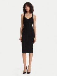 Elisabetta Franchi Sukienka koktajlowa AM-24D-62E2-V790 Czarny Slim Fit. Czarne sukienki damskie Elisabetta Franchi, bez wzorów, z wiskozy, wizytowe, bez kołnierzyka, bez ramiączek. Za 3,359.00 zł.