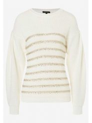 More & More Sweter w kolorze kremowym rozmiar: 40. Brązowe swetry klasyczne damskie MORE & MORE, prążkowane, bez kołnierzyka. Za 130.81 zł.