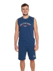 Doctor Nap Piżama w kolorze niebieskim rozmiar: M. Niebieskie piżamy męskie Doctor Nap, m, bez wzorów, z bawełny, bez ramiączek. Za 102.99 zł.