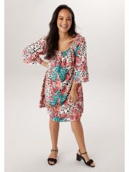 Aniston Sukienka w kolorze jasnoróżowo-turkusowym rozmiar: 52. Różowe sukienki damskie Aniston, bez wzorów, z wiskozy, bez kołnierzyka, bez ramiączek, midi. Za 217.99 zł.