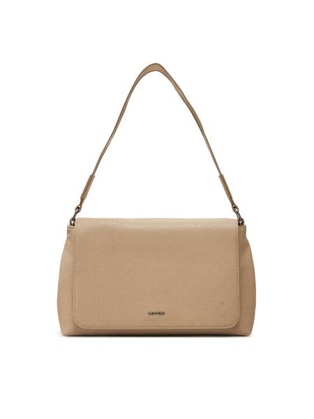 Calvin Klein Torebka Ck Must Satchel_Mono K60K613181 Beżowy. Brązowe torebki klasyczne damskie CALVIN KLEIN, bez wzorów, ze skóry, bez dodatków. Za 349.99 zł.