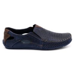 Olivier Buty męskie mokasyny 901 lato granatowe lico niebieskie. Niebieskie mokasyny męskie na lato, z gumy. Za 377.80 zł.