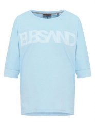 ELBSAND Koszulka "Imani" w kolorze błękitnym rozmiar: L. Niebieskie bluzki damskie ELBSAND, l, bez wzorów, bez kołnierzyka, bez ramiączek. Za 86.99 zł.