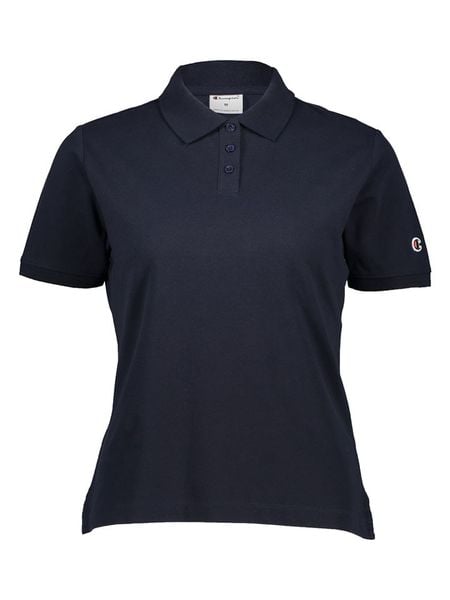 Champion Koszulka polo w kolorze granatowym rozmiar: XXL. Niebieskie bluzki damskie CHAMPION, xxl, bez wzorów, z bawełny, bez kołnierzyka, bez ramiączek. Za 59.95 zł.