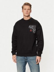 HUGO Bluza Derumkek 50532094 Czarny Relaxed Fit. Czarne bluzy bez kaptura męskie Hugo, m, z bawełny. Za 279.99 zł.